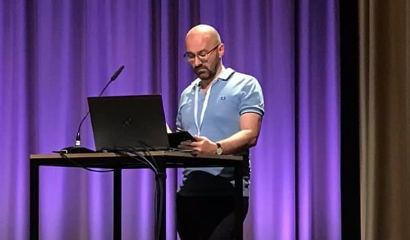 Richard Keeble presenting at ALMS 2019, Berlin (Photo: Nick Henderson)