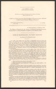 Transportation : copy of a communication upon the subject. Addressed to Earl James Lorem / Francis-Russell Nixon (London : The House of Commons, 1847)