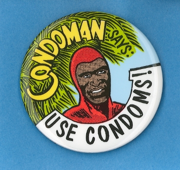 Condoman says: use condoms – Commonwealth Department of Human Services and Health and Aboriginal Health Workers of Australia (Queensland), c.1991 2-15-1