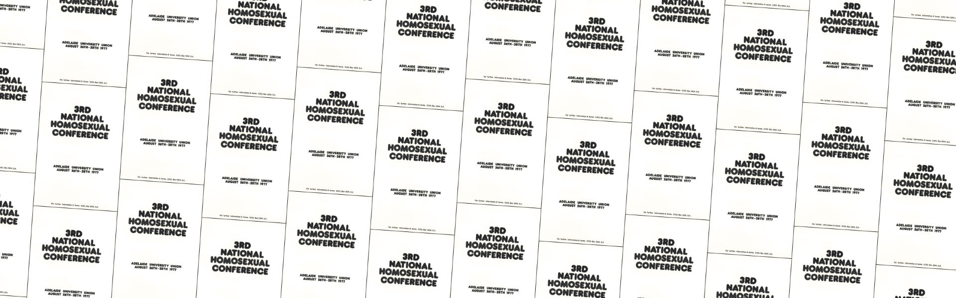 3rd National Homosexual Conference (Adelaide, SA, 1977) A255 – Banner Web