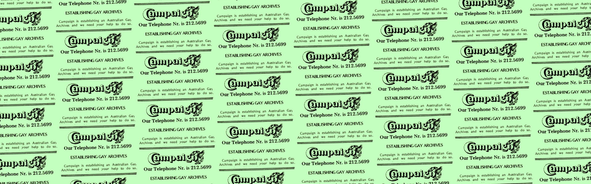 Establishing Gay Archives, Campaign n11, July 1976 p41