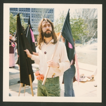 John Lee at Gay Pride Week March, Victoria Square, Adelaide, 15 September 1973 (Photo: unidentified photographer), Jill Julius Matthews Collection