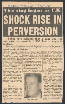 Shock rise in perversion, Truth (Sydney, NSW), 15 June 1958, Papers of G.R.