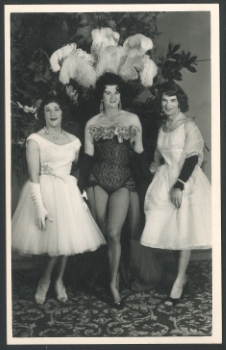 Zita, Lottie and unidentified, Arts Ball, c.1960s., Robert Albert Lott (Lottie) Collection (Photo: Unidentified photographer)
