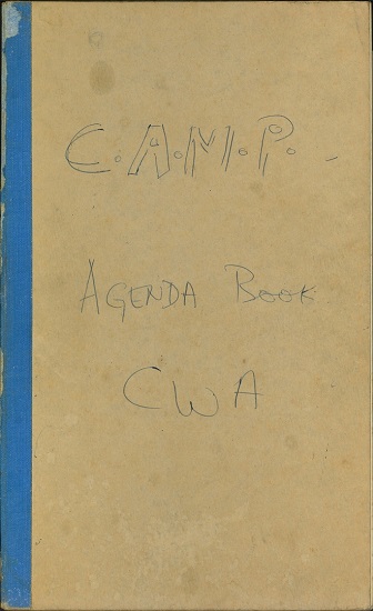 CAMP - CWA Agenda Book, 1973-1974, Papers of Sue Wills